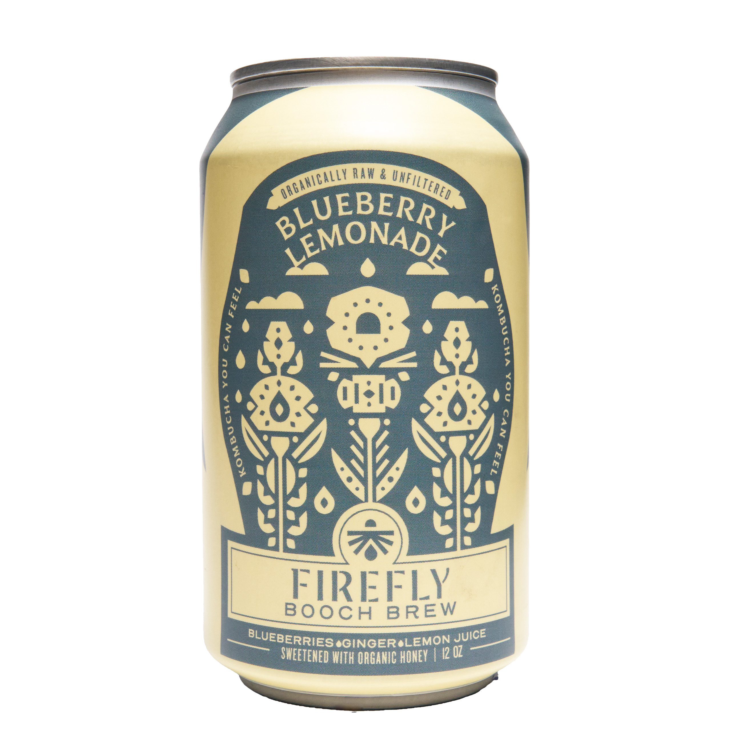 Blueberry Lemonade kombucha can from Firefly Brew