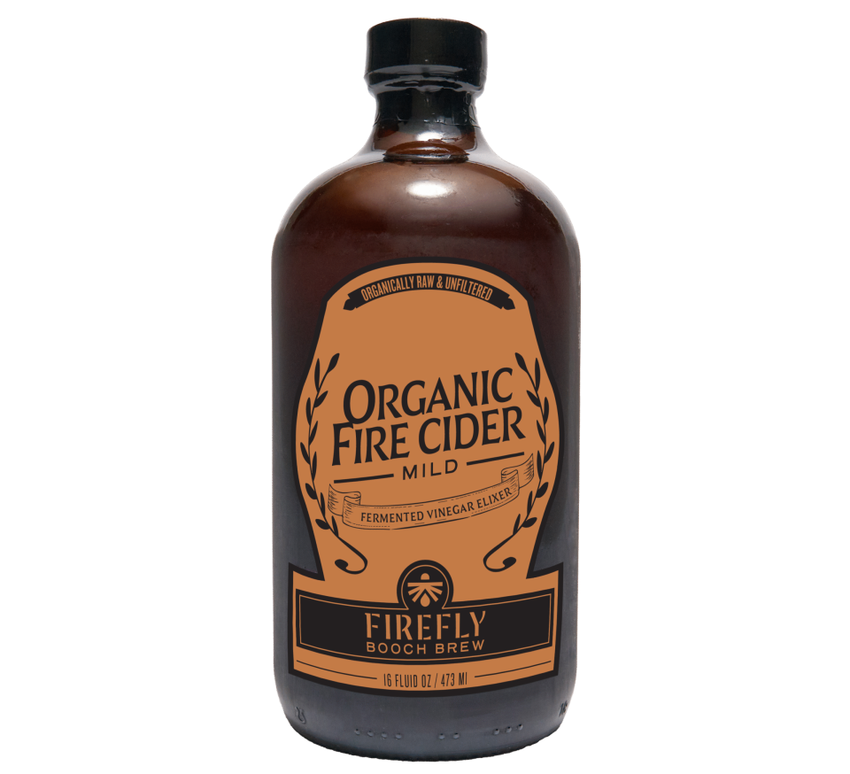 Firefly Brew Organic Fire Cider bottle with label