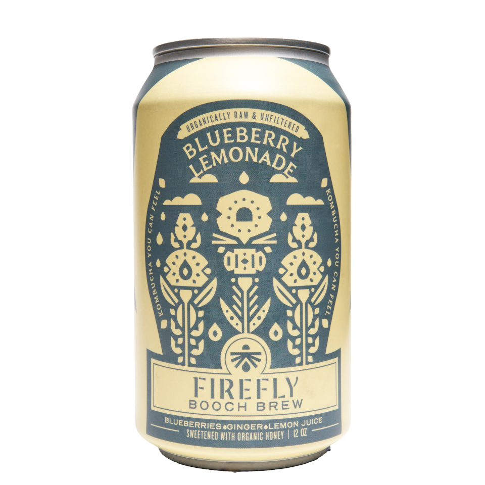 Blueberry Lemonade kombucha can from Firefly Brew