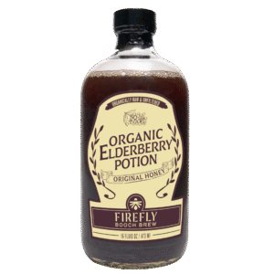 Bottle of Firefly Brew Organic Elderberry Potion